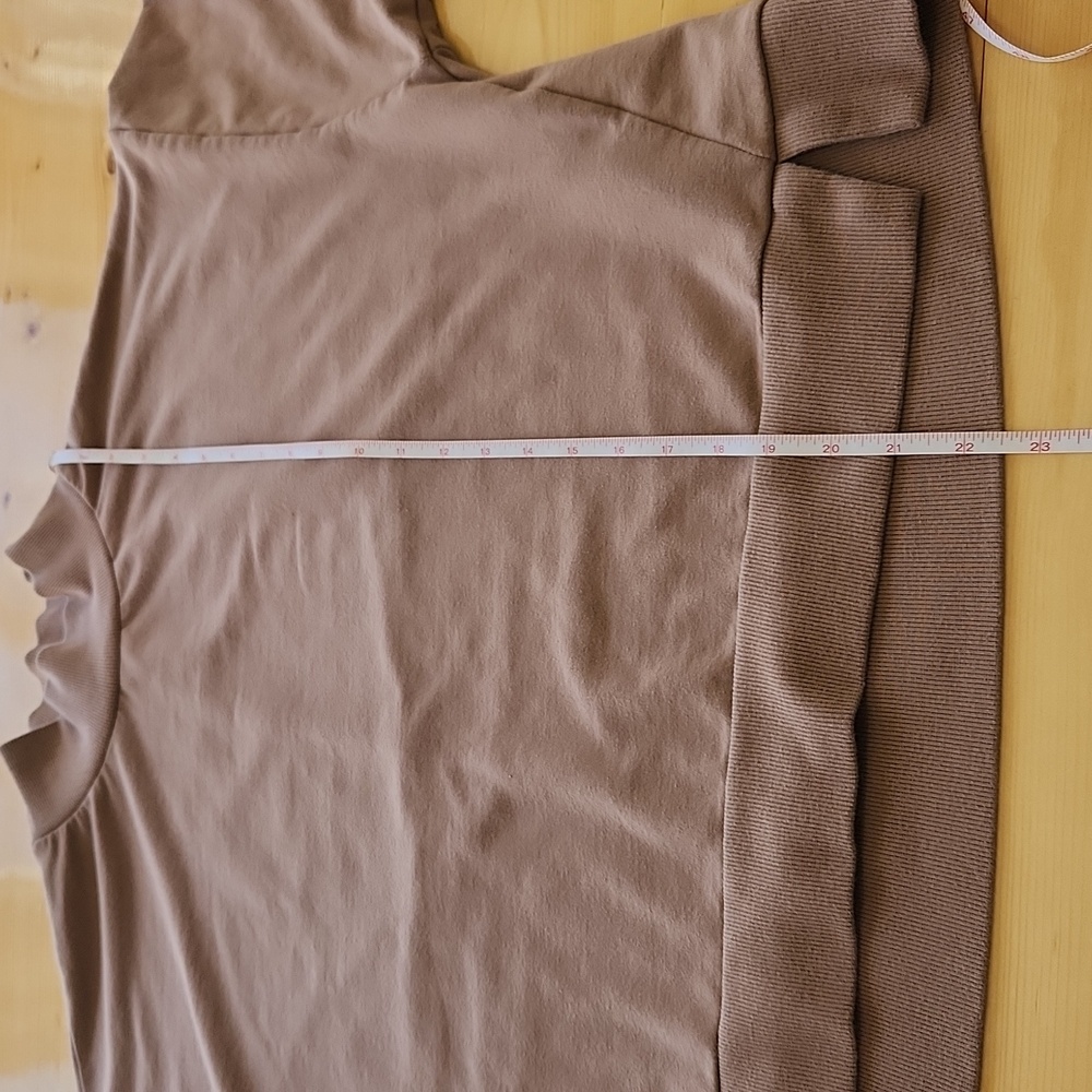 All In Motion French Terry Butter Wash Sweatshirt Mock Neck Taupe XXL - Picture 13 of 16